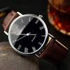 Men Roman Numerals Blu-Ray Faux Leather Band Quartz Analog Business Wrist Watch