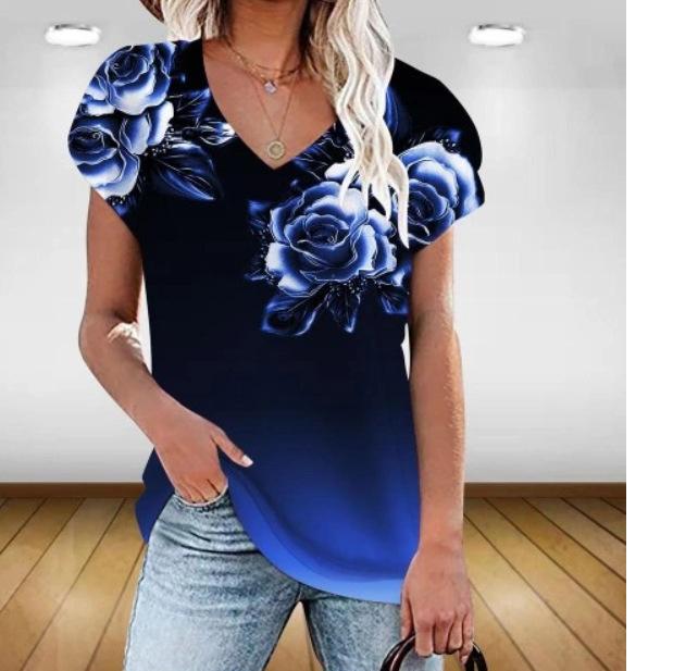 

Женская модная футболка с круглым вырезом и коротким рукавом, повседневные футболки, женские футболки 5XL