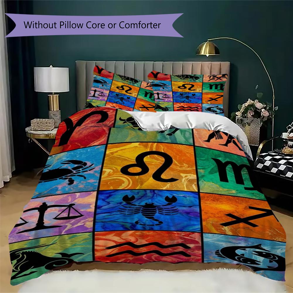 constellations Pattern Bedding uilt Set uilt Cover Pillowcase Home Decoration Birthday Gift (1 * duvet cover + 2 * pillowcase  without core)147