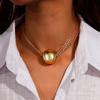 Fashion Gold Color Beaded Necklace for Women Multi Layer Round Beads Choker Necklaces Punk Jewelry Gifts