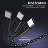 1M/2M/3M Nylon Woven Type-C Data Cable 3A Fast Charging USB-A Cord Charger For Samsung Xiaomi Huawei Phone Charger Wire