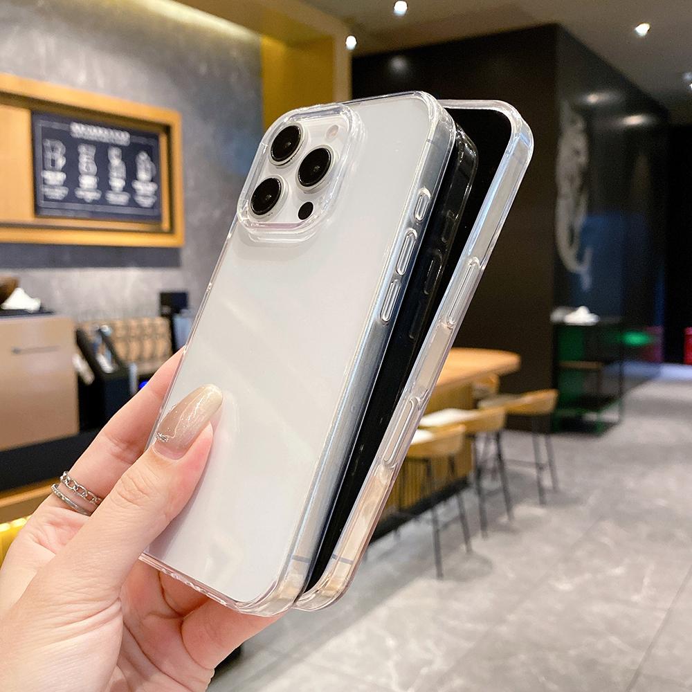 Anti-Yellow Transparent Slim Cover for iPhone 16 Pro Max 15 Plus 14 13 Mini 12 11 X XS XR SE 2022 2020 8 iPhone16 16Plus Clear Phone Case Accessories