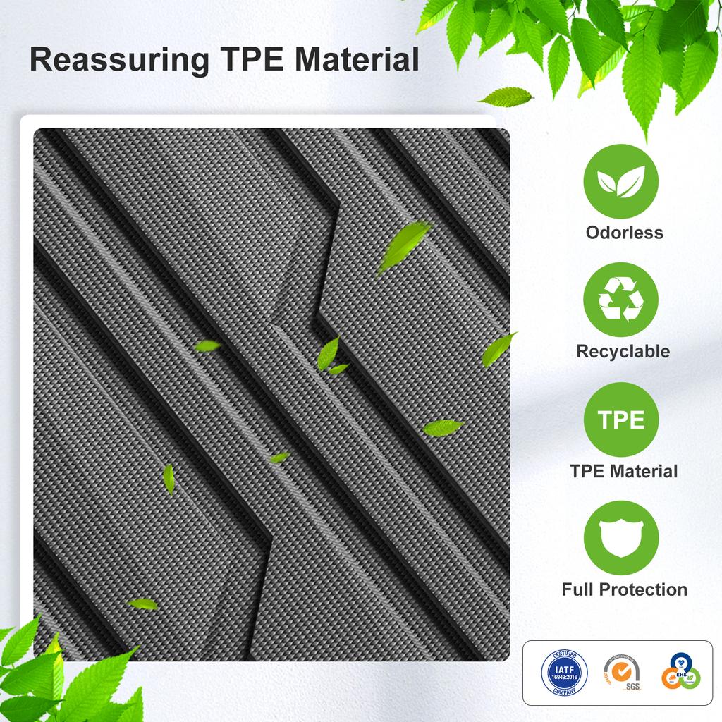 for Ford F-250 F-350 F-450 2025 2025 TPE 3D Car Floor Mats Left Rudder All Weather Waterproof Black