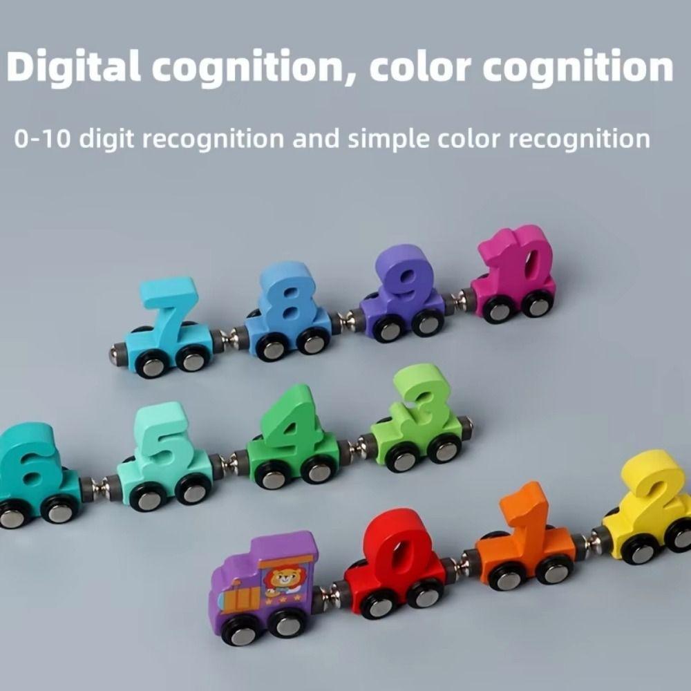Mathematical Operation Exercises Magnetic Wooden Train Toys  Early Educational