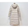 Johnature Women Hooded Zipper Warm Down White Coats Long Sleeve Slim Fashion Clothes Autumn Long Down Coats