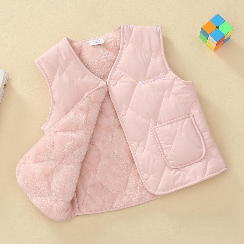 Children's Fleece-Lined Winter Vest: Warm & Thickened for Boys and Girls, Infant Class A