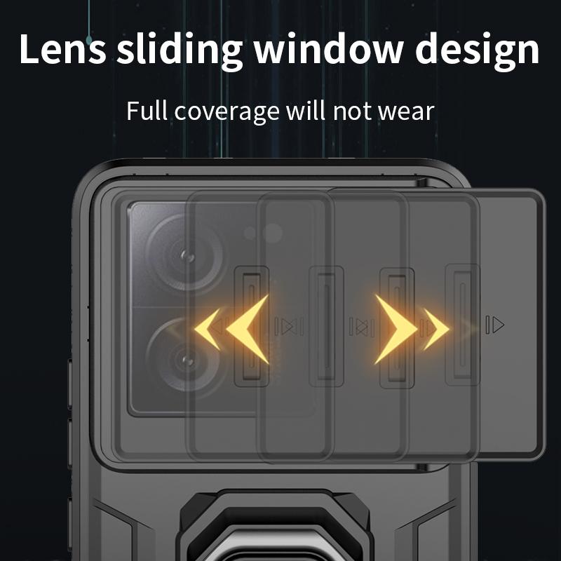Para capa xiaomi 13t pro slide proteção de câmera capas de telefone para xiaomi 13t mi113 mi 13 t pro xiaomi13t capa traseira com suporte magnético