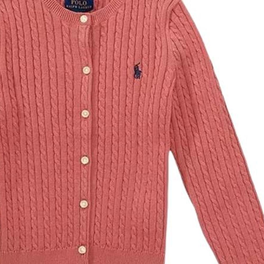 Polo Ralph Lauren Solid Color Crew Neck Single Button Long Sleeve Standard Fit Kids Kids sweater 313543047-510