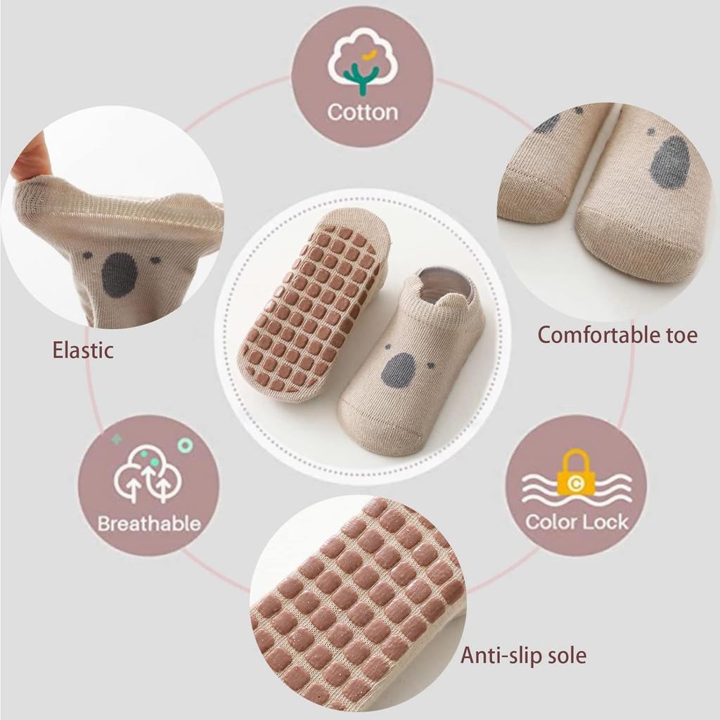 5 Pair Baby Anti-Slip Ankle Socks Cute Cartoon Grips Socks for Infants Toddler Boys Girls New Born Baby Items Socks