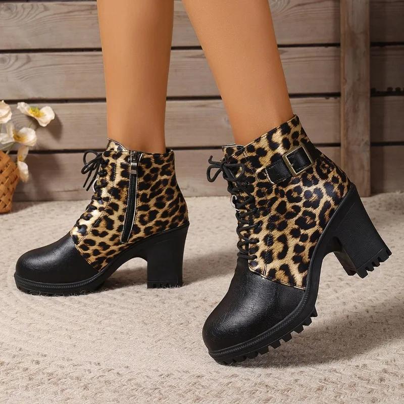 Brand Ladies Shoes Ankle Women's Boots Fashion Side Zipper Office and Career Sexy Pointed Toe Square Heel Shoes for Women