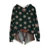 Women's Fashion Casual Long Sleeve Christmas Print Hooded Knitted Sweatshirt