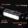 ONVIAN 2000 Lumen Bicycle 4 LED Bike Light Modes for Nighttime Sturdy Aluminum Alloy for Bike Quad Handlebar Accessory Headlight, Rechargeable, Ride,