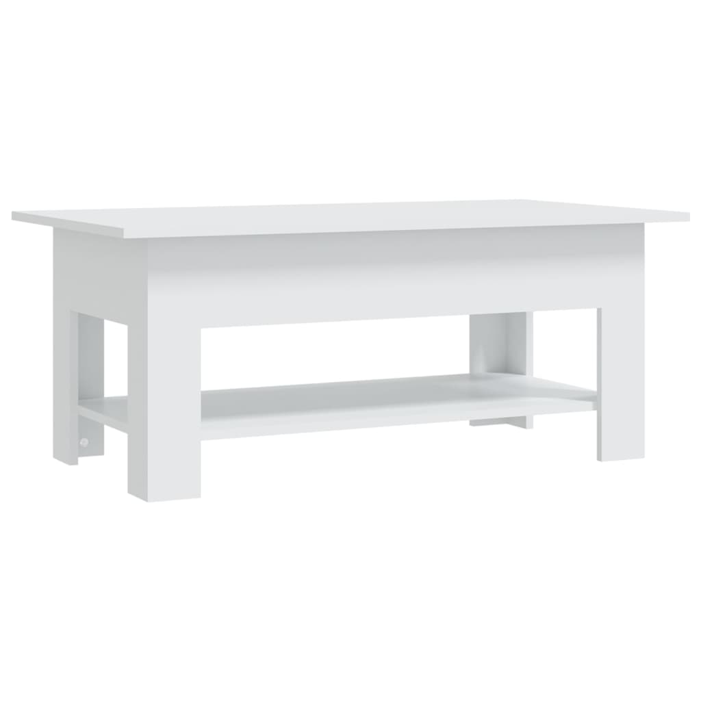 Vidaxl Coffee Table, White, 102X55X42 Cm, Wood-Based Material