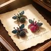 Broche de Abeja Pequeña Tachonado de Diamantes, Pin de Insecto Metálico con Pedrería, para una Chaqueta de Traje