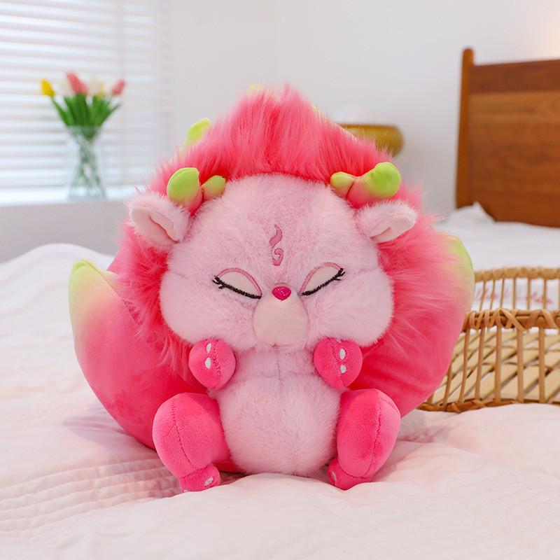 

Adorable Dragon Fruit Plush Toy For Kids Soft Comforting Sleeping Pillow Gift Closed Eyes,22cm/8.66in