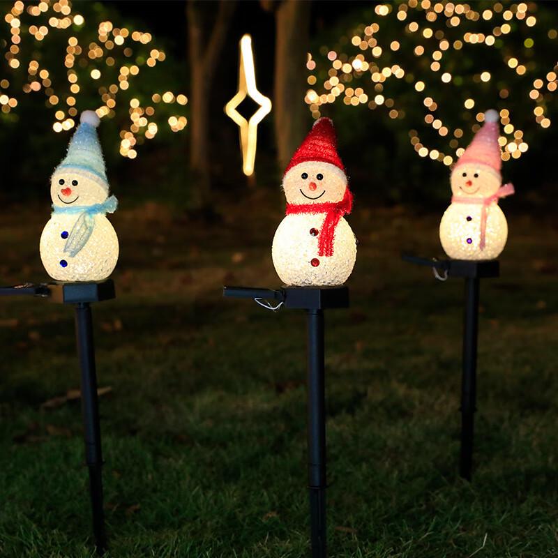 Outdoor LED Solar Snowman Christmas Stake Lights