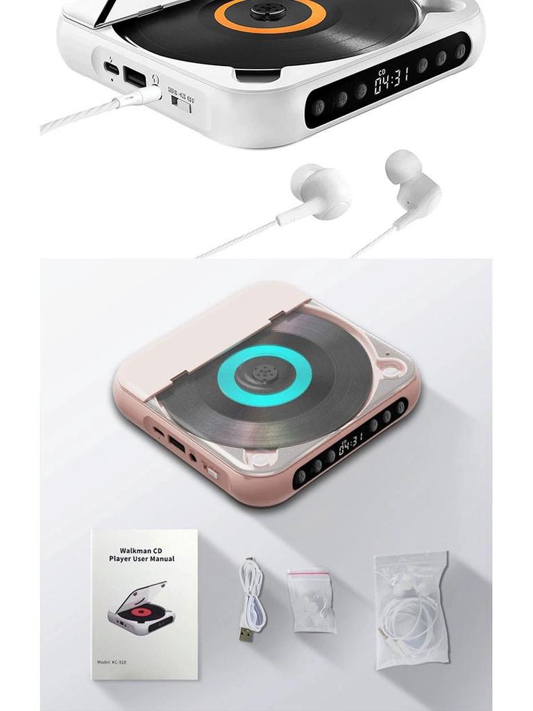 Tragbarer Mini-CD-Player mit Lautsprechern & Englisch-Hörwiederholer