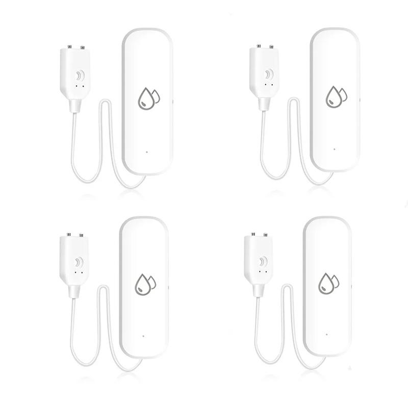 1-4PCS Zigbee Water Leak Sensor Water Leakage Detector Alarm App Remote Monitoring Home Water Leak Detector Compatible Alexa