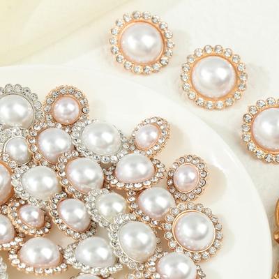 10 Stück Legierung Glänzend Strassstein Perle Kleidungsknöpfe DIY Kleidung Nähen Knopf Handarbeit Handgemachte Accessoires