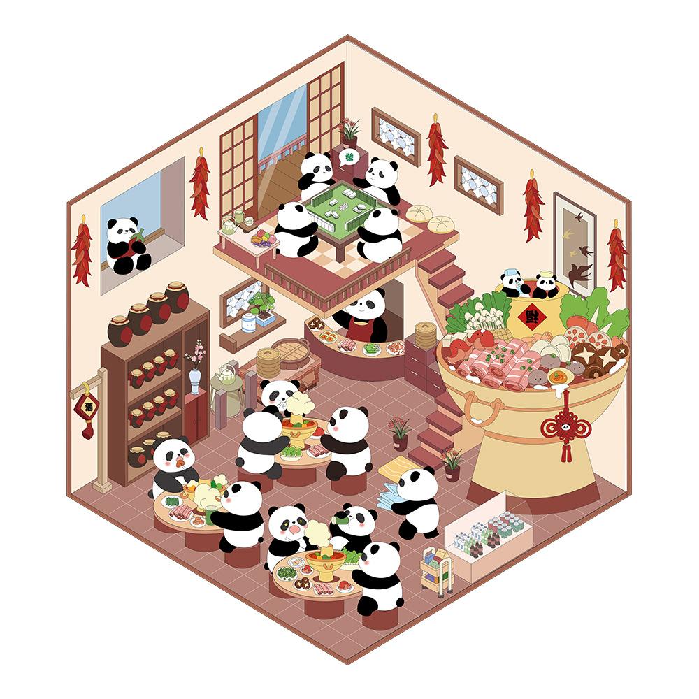 Cartoon Food Street Landscape Sticker Cabin Scene DIY Toy Game Sticker Festival Birthday Gift for Kids Girls and Children