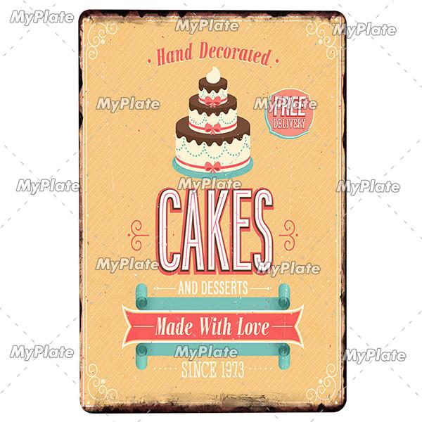 Cupcake Vintage Tin Sign Metal Sign Decorative Plaque Wall Decor Man Cave Club Decoration