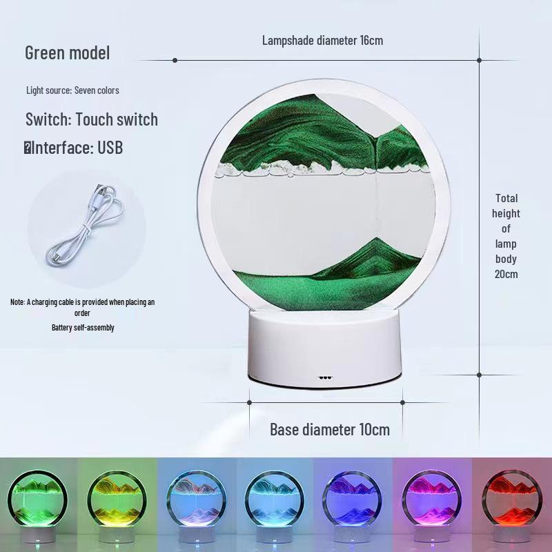 Hourglass Night Light: Quicksand Painting Lamp for Bedroom & Bedside Decoration, Perfect Unique Gift for Bestie's Birthday.