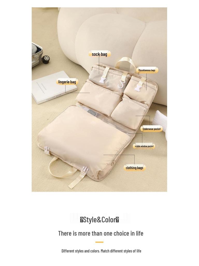 7-in-1 Travel Organizer: Multifunctional Hanging and Divided Compartment Bag