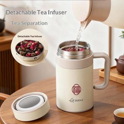 Gianxi Men'S And Women'S Tea Cups With Handles Men'S Cups With Handles 304 Stainless Steel Large Capacity Insulation