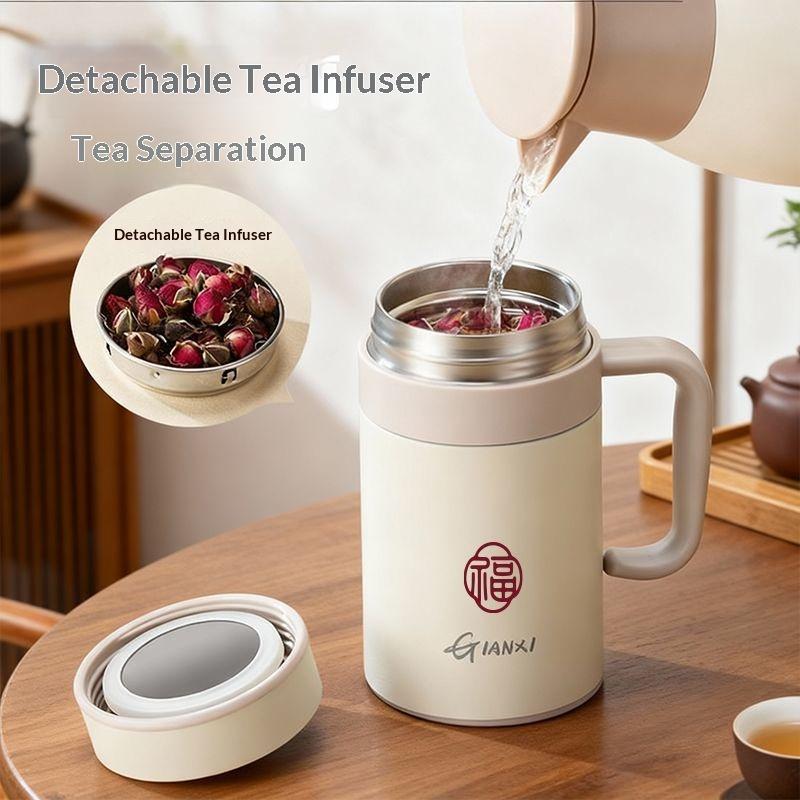 Gianxi Men'S And Women'S Tea Cups With Handles Men'S Cups With Handles 304 Stainless Steel Large Capacity Insulation