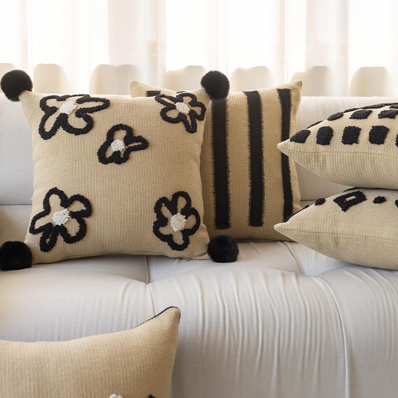 Pillow Sofa Living Room Pillow Bedside Office Car Nordic Style Jute Pillow Case Core Cushion Household