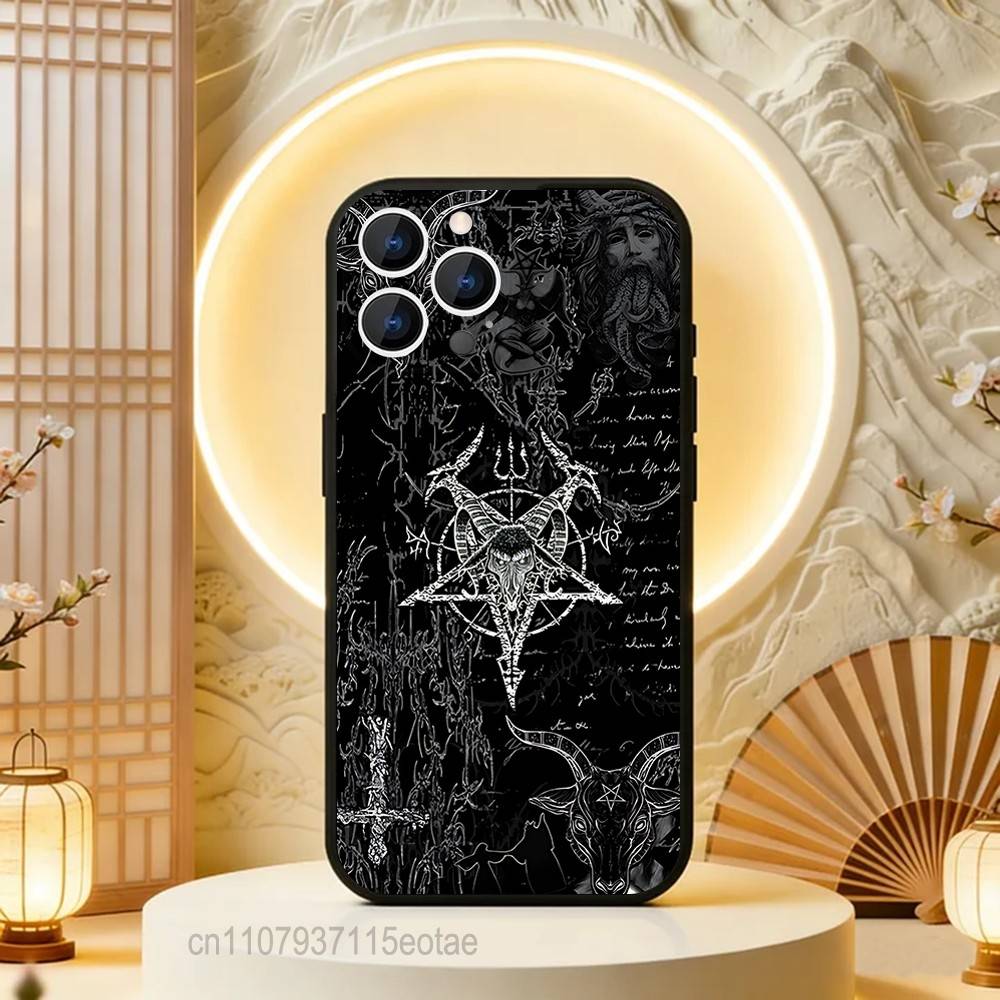 

Pentagram 666 Demonic Satanic Phone Case For iPhone 17,16,15,14,13,12,11,Pro,Max,Plus,E,Air,Mini Black Shockproof Funda Cover iPhone11PROMAX