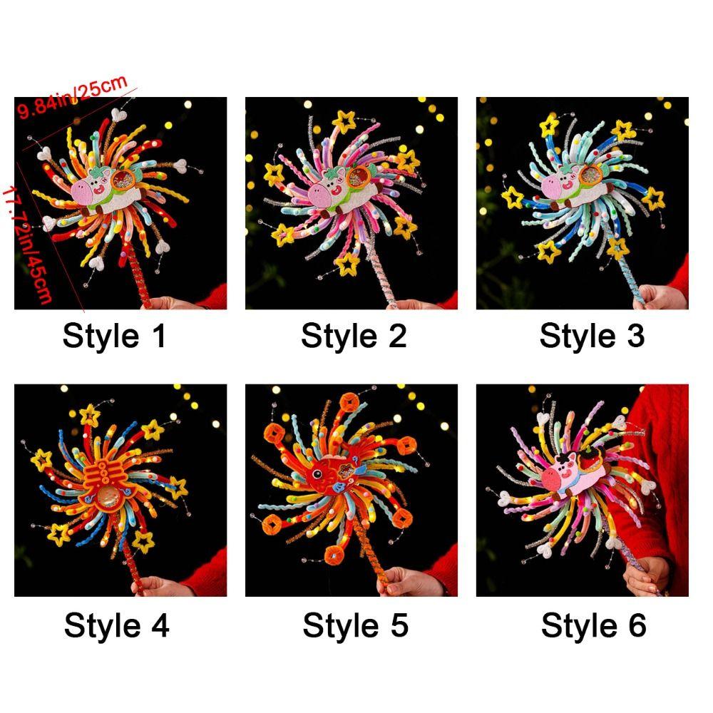 Twister Stick Glowing Rotating Lantern Unfinished DIY Material Kit Rotating Lamp Cute Cartoon Spinning Horse Lantern DIY