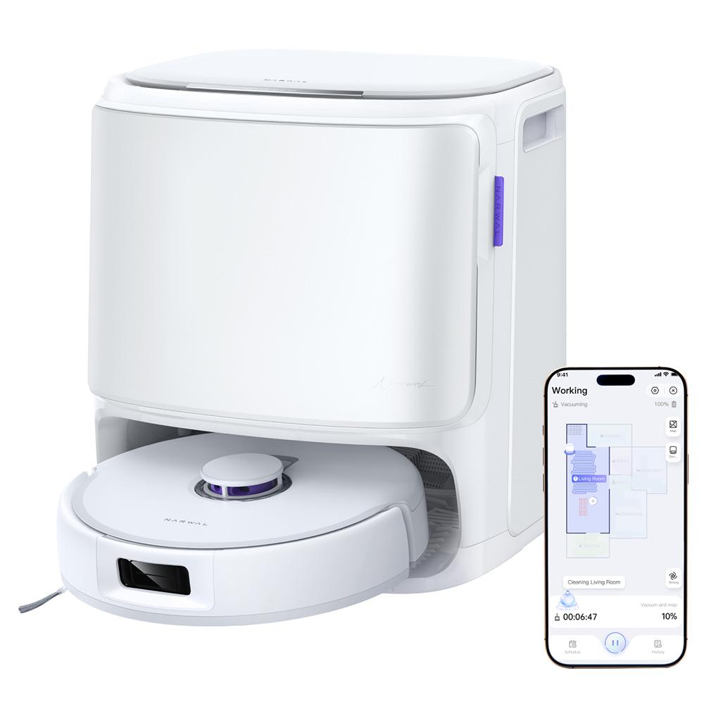 Narwal Freo X10 Pro Robot Vacuum Cleaner, Tangle Free Robot Mop, 11000Pa Powerful Suction, Self-Emptying, Auto Mop Washing, Auto Drying