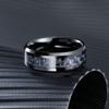 Klassischer 8-mm-Herrenring aus Titan-Edelstahl mit Inlay-Schwarz-Blau-Kohlefaser-Ring, Hochzeitsschmuck, Weihnachtsgeschenk-Zubehör