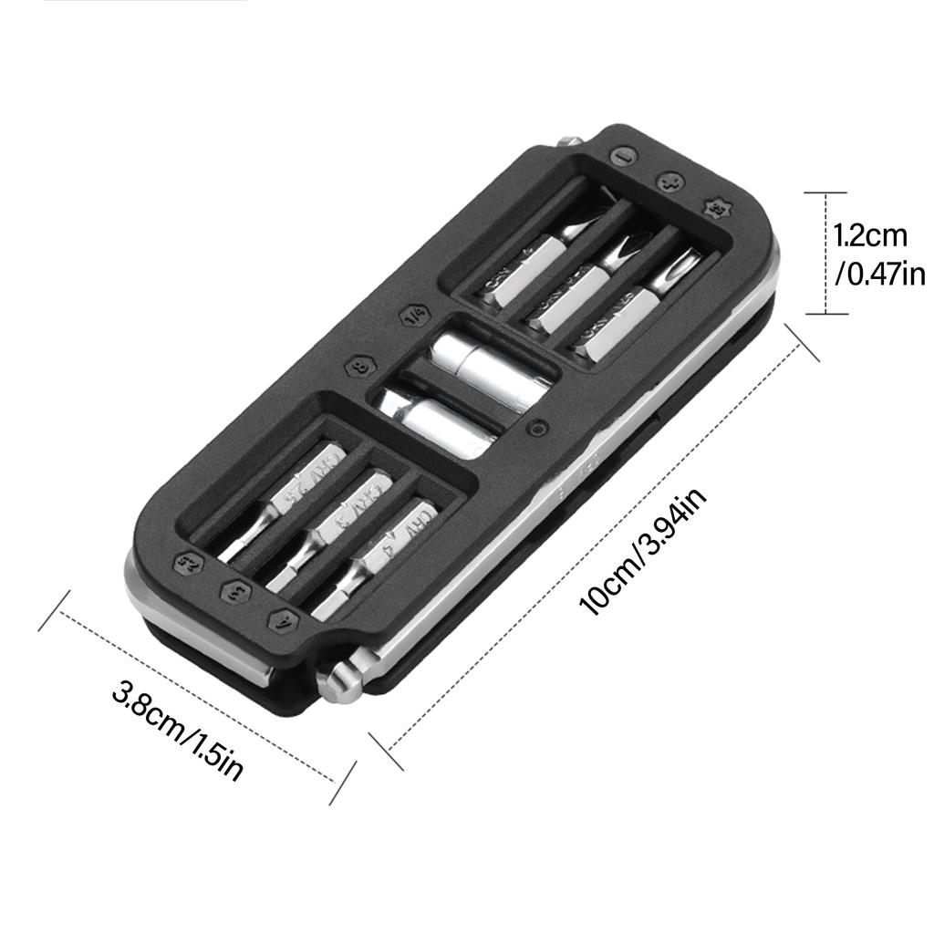 10 in 1 Bicycles Maintenance Tool Pocket Size Heavy Duty Bikes Multiple Tool Multifunctional Bikes High Strength Wrench