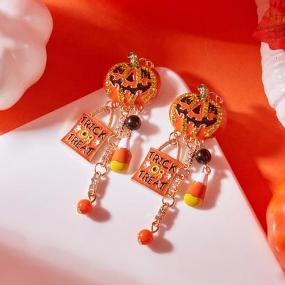 Yousheng 1 Par de Brincos de Halloween Abóbora Fantasma Aranha Charme Brincos Pendentes Gancho para Mulheres Joias Assustadoras