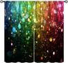 Colorful Polka Dot Curta, Kids Watercolor Rainbow Abstract Circles Geometric Pattern Window Treatments For Children Girls