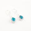 Natural Apatite Gemstone 925 Sterling Silver Zircon Drop/Dangle Earrings 1.86" CZE-7-2