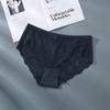 Tamanho grande triângulo para mulheres renda gelo seda sem costura roupa íntima algodão puro médio alcance, calcinha cintura média
