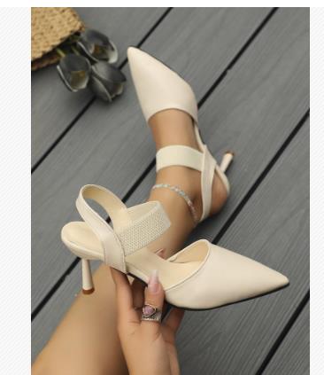 able  High Heel Sandals Women's Summer  Thin Heels Dress Party Shoes  Elastic Band Womens Sandals