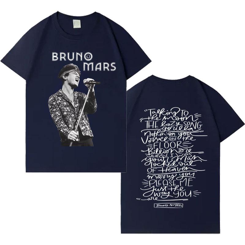 Rapper Bruno Mars Trendy Graphic Tshirt Mens Womens Hot Sale Casual Print Short Sleeve Tee 2026Summer Harajuku Pop Crewneck Tops