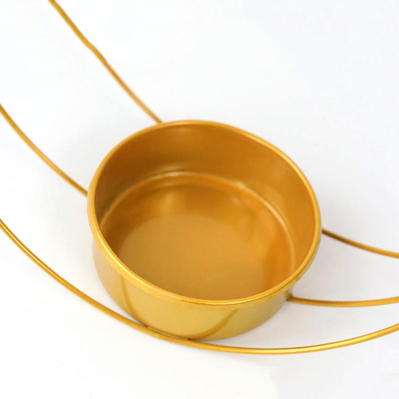 1pcs/set Creative Desktop Flower Basket Moon Shaped Vase Flower Arrangement Gold Color Iron Wedding Ornament Home Decoration