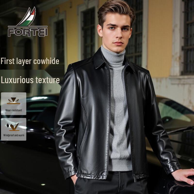 

Мужской роскошный пиджак с лацканами из телячьей кожи 3XL 56