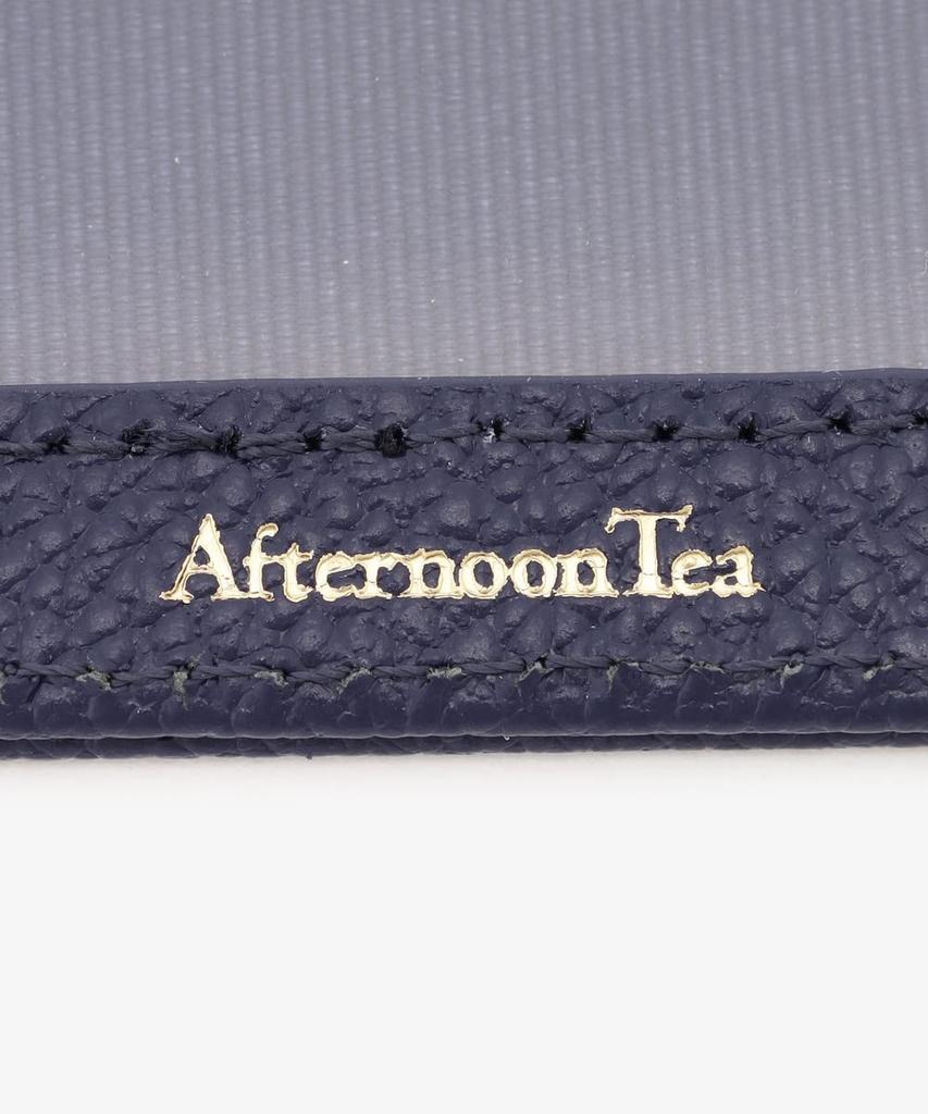 Afternoon Tea Living HQ43 Genuine Leather Cord Reel ID Case with Flower Charm / Afternoon Tea PREMIUM, Navy