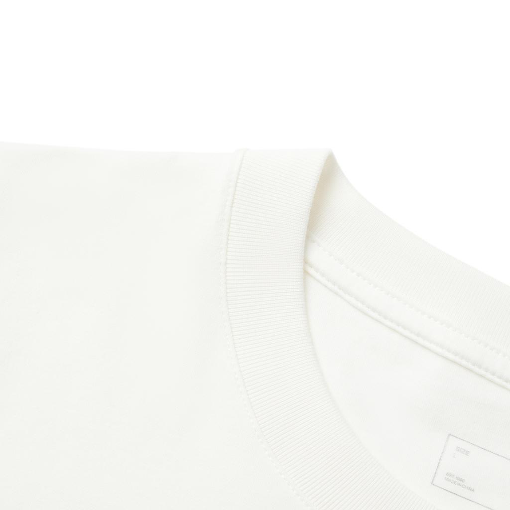 Li-Ning Comfortable Casual Minimalist Round Neck Drop Shoulder Loose Fit Short Sleeve T-Shirt Men Tops Off-White AHSV683-1