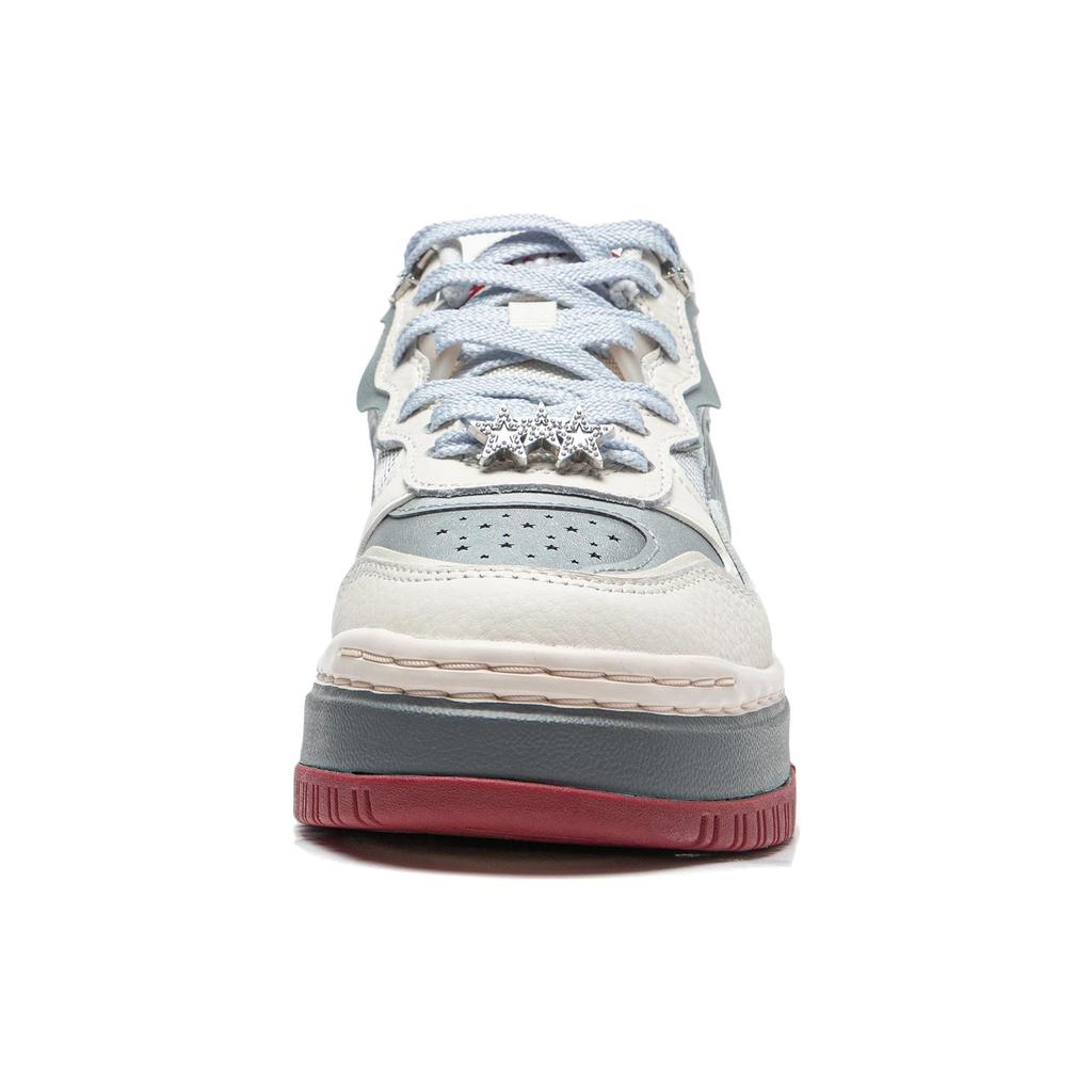 New LiNing Future C1 Abrasion Resistant Low Top Skateboard Shoes Women's White Silver AGCT500-2