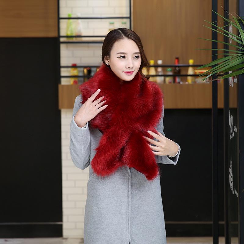 Nouveau femmes hiver fausse fourrure écharpe cou Warmer Wrap col châle étole cadeau de Noël Nouveau femmes hiver fausse fourrure écharpe cou Warmer Wrap col châle étole cadeau de Noël
