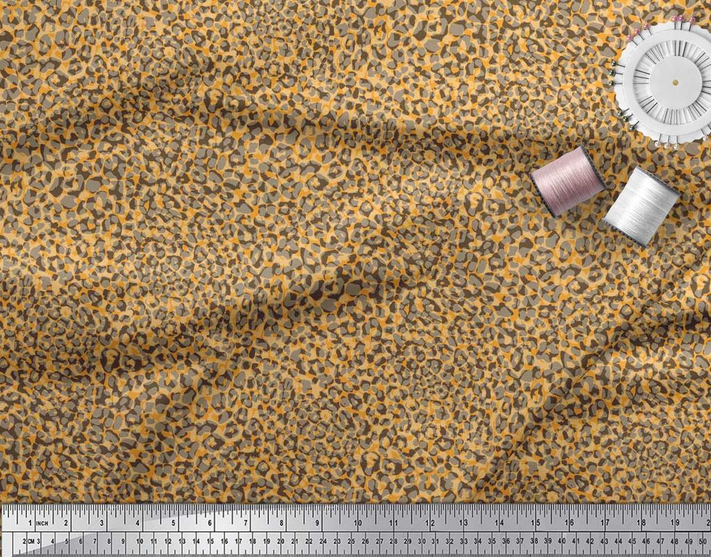 Soimoi Japonská krepová saténová látka Leopardí zvířecí potisk Šicí látka metr 42 palců