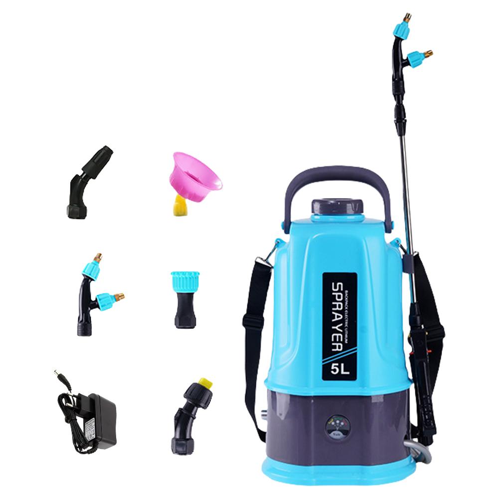 5L Battery Powered Sprayer with 5 Mist Nozzles Garden Sprayer with Adjustable Shoulder Strap Water Sprayer for Lawn and Garden