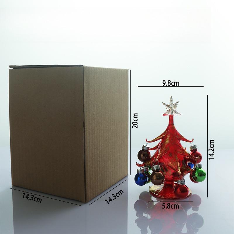 Vintage Glass Christmas Tree Ornaments Handmade Crafts Creative Desktop Ornament Christmas Decorations Birthday Gifts Home Decor